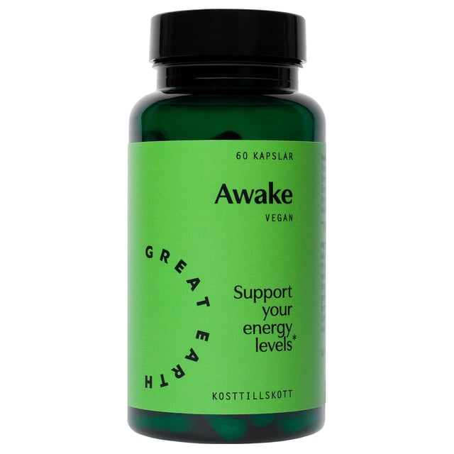 Great Earth Awake 60 kapslar | Vitaminer & kosttillskott - Energi & fokus | Apoteka