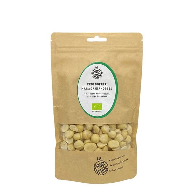 Powerfruits Ekologiska Macadamianötter Naturella 500 g | Mat & dryck - Skafferi - Torkad frukt, nötter & frön,Mat & dryck - Snacks & godis - Naturgodis | Apoteka