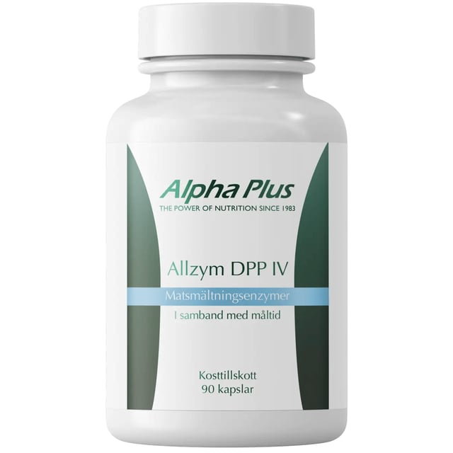 Alpha Plus AllZym DPP IV 90 kapslar | Vitaminer & kosttillskott - Kosttillskott för mage - Matsmältningsenzymer,Mage & tarm - Matsmältning | Apoteka