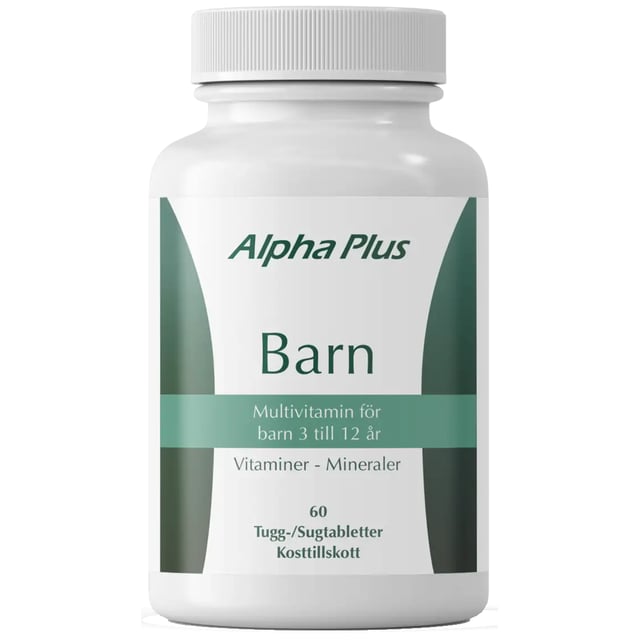 Alpha Plus Barn Multivitamin 60 tuggtabletter | Baby, barn & förälder - Vitaminer & kosttillskott för barn - Vitaminer för barn - Multivitamin för barn,Vitaminer & kosttillskott - Vitaminer & mineraler - Multivitamin - Multivitaminkomplex | Apoteka