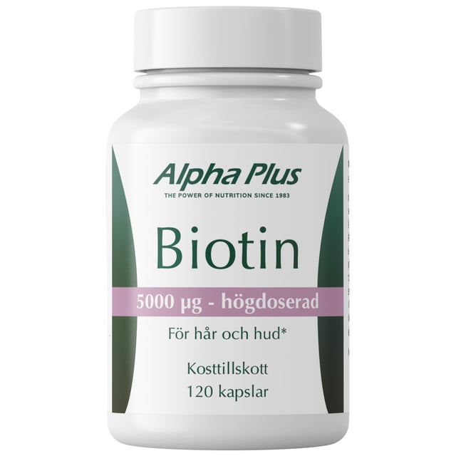 Alpha Plus Biotin 120 kapslar | Vitaminer & kosttillskott - Vitaminer & mineraler - B-vitaminer - Vitamin B7 Biotin | Apoteka