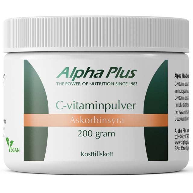 Alpha Plus C-vitaminpulver 200 g | Vitaminer & kosttillskott - Vitaminer & mineraler - C-vitamin | Apoteka