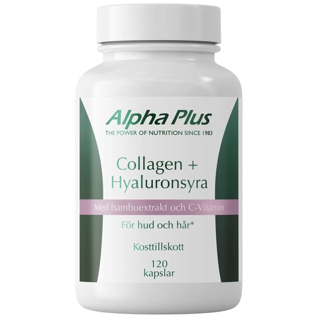 Alpha Plus Collagen + Hyaluronsyra 120 kapslar | Vitaminer & kosttillskott - Kollagen | Apoteka