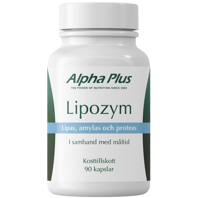 Alpha Plus Lipozym 90 kapslar | Vitaminer & kosttillskott - Kosttillskott för mage - Matsmältningsenzymer | Apoteka