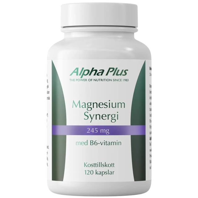 Alpha Plus Magnesium Synergi 120 kapslar | Vitaminer & kosttillskott - Vitaminer & mineraler - Magnesium | Apoteka