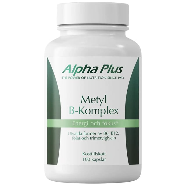Alpha Plus Metyl B-komplex Energi & Fokus 100 kapslar | Vitaminer & kosttillskott - Vitaminer & mineraler - B-vitaminer - B-vitaminkomplex,Vitaminer & kosttillskott - Energi & fokus | Apoteka