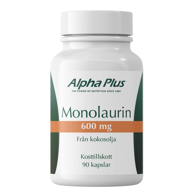 Alpha Plus Monolaurin 600mg 90 kapslar | Vitaminer & kosttillskott - Omega-3 & fettsyror | Apoteka