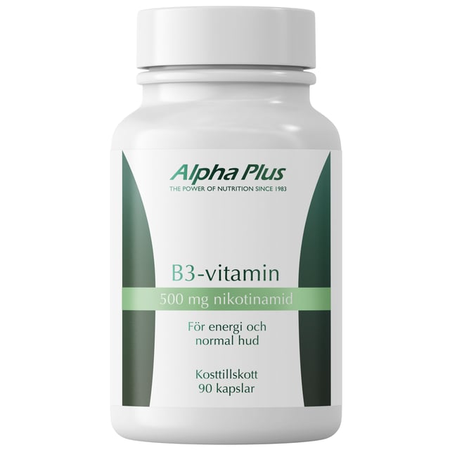 Alpha Plus B3-vitamin 90 kapslar | Vitaminer & kosttillskott - Vitaminer & mineraler - B-vitaminer - Vitamin B3 Niacin | Apoteka