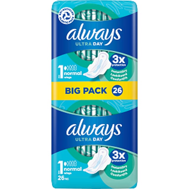 Always Ultra Normal Size 1 Wings Bindor 26 st | Intimvård - Mensskydd - Binda | Apoteka