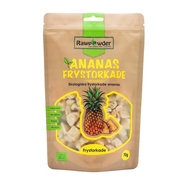 Rawpowder Ananas Frystorkade 70 g EKO | Mat & dryck - Skafferi - Torkad frukt, nötter & frön | Apoteka