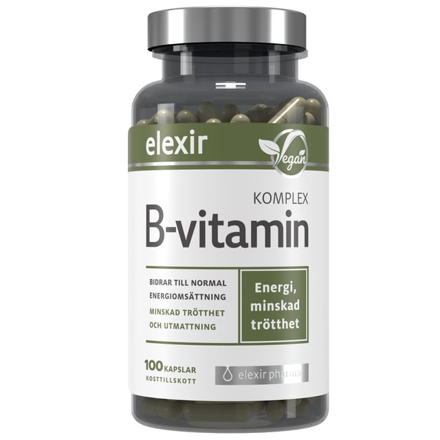 Elexir Pharma B-vitamin Komplex 100 kapslar | Vitaminer & kosttillskott - Vitaminer & mineraler - B-vitaminer - B-vitaminkomplex | Apoteka