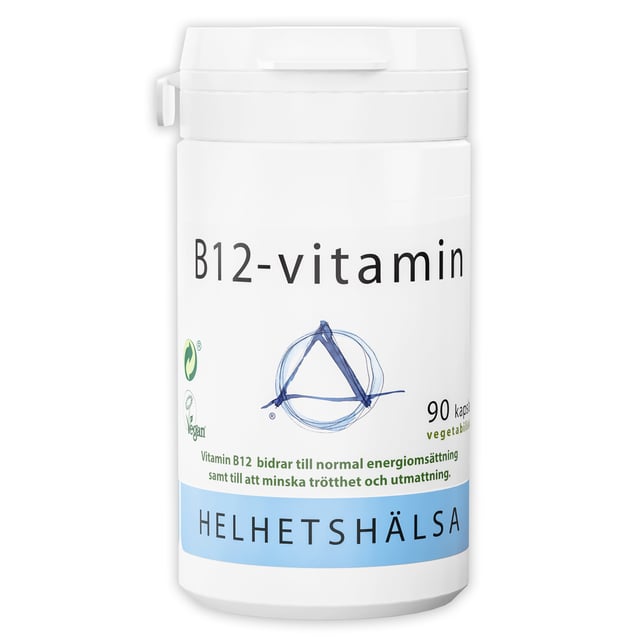 Helhetshälsa B12-vitamin 500µg 90 kapslar | Vitaminer & kosttillskott - Vitaminer & mineraler - B-vitaminer - Vitamin B12 Kobalamin,Vitaminer & kosttillskott - Kosttillskott för veganer & vegetarianer | Apoteka