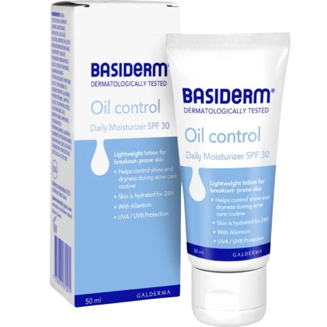 Basiderm Oil Control Daily Moisturizer 50 ml | Hudvård - Ansiktsvård - Ansiktskräm - Dagkräm,Hudvård - Hudbesvär - Akne - Aknekräm,Hudvård - Ansiktsvård - Ansiktskräm - Dagkräm med SPF | Apoteka