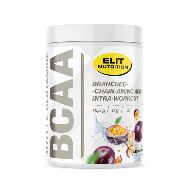 Elit Nutrition BCAA 4:1:1 + L-glutamine Passion Fruit 400 g | Träning - Aminosyror - BCAA,Vitaminer & kosttillskott - Aminosyror,Vitaminer & kosttillskott - Leder & muskler | Apoteka