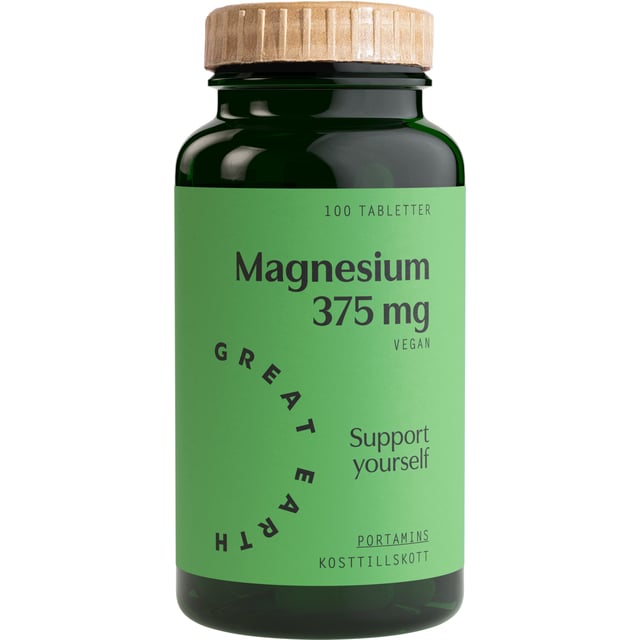 Great Earth Magnesium 375mg 100 tabletter | Vitaminer & kosttillskott - Vitaminer & mineraler - Magnesium | Apoteka