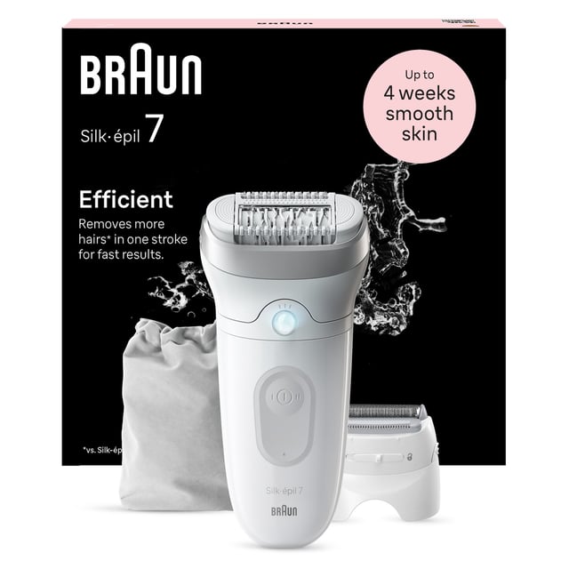 Braun Silk-épil 7 7-041 Epilator för enkel hårborttagningVit/Silver | Hudvård - Rakning & hårborttagning - Epilering & IPL | Apoteka