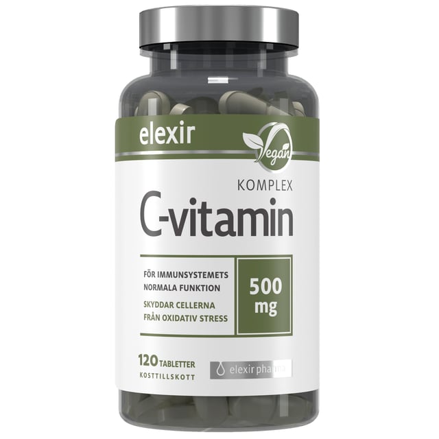 Elexir Kosttillskott C-vitamin 120 tabletter | Vitaminer & kosttillskott - Vitaminer & mineraler - C-vitamin | Apoteka