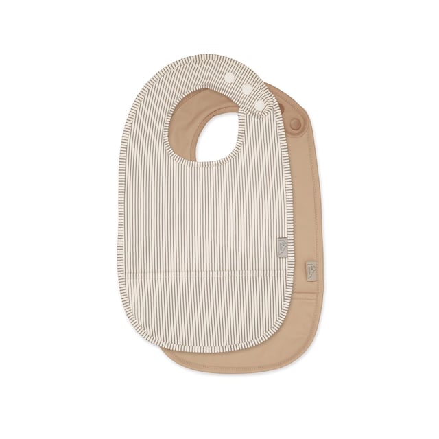 Cam Cam Copenhagen Haklapp Med Ficka Classic Stripes Camel 2-pack | Baby, barn & förälder - Mata - Haklappar | Apoteka