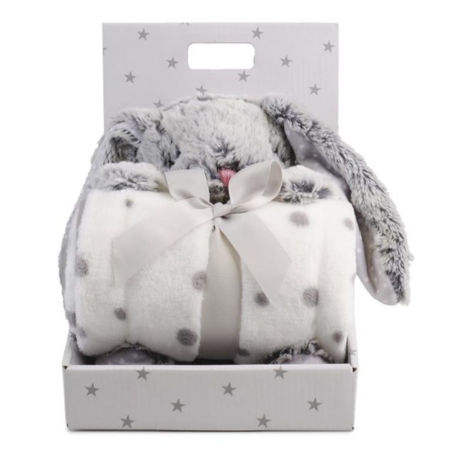 Carlo Baby Fleecefilt Grå Prick & Gosedjur Grå Kanin | Baby, barn & förälder - Leksaker - Gosedjur,Baby, barn & förälder - Sömn för barn - Snuttefiltar,Baby, barn & förälder - Babyfiltar | Apoteka