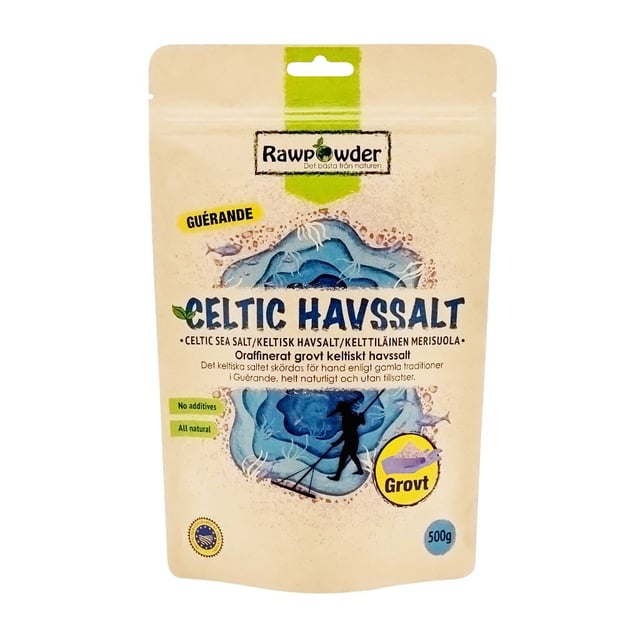 Rawpowder Celtic Havssalt Grovt 500g | Mat & dryck - Skafferi - Kryddor & smaksättning - Salt | Apoteka