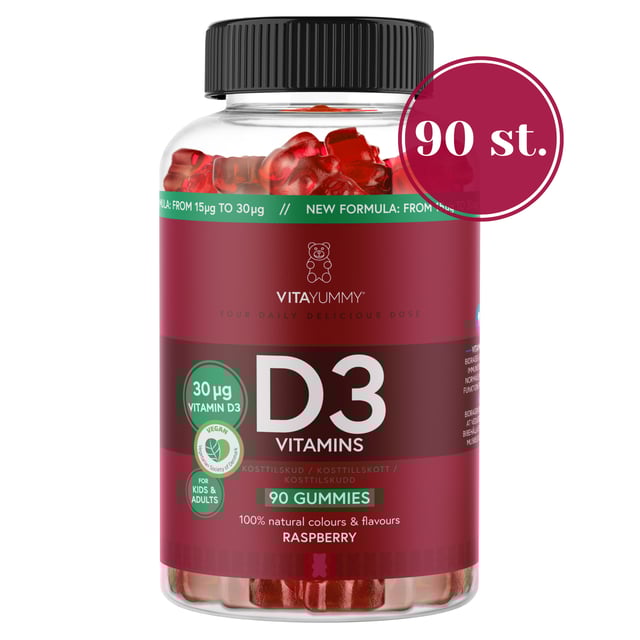 Vitayummy D3 Raspberry 90 tuggtabletter