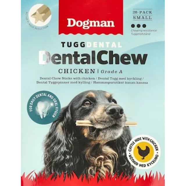 Dogman Tugg Dental Kyckling 28 st | Djur - Djurgodis - Hundben & tuggben | Apoteka