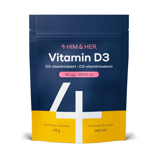 4Him & Her Vitamin D3 2000 IE / 50 µg 365 st 1 års förbrukning