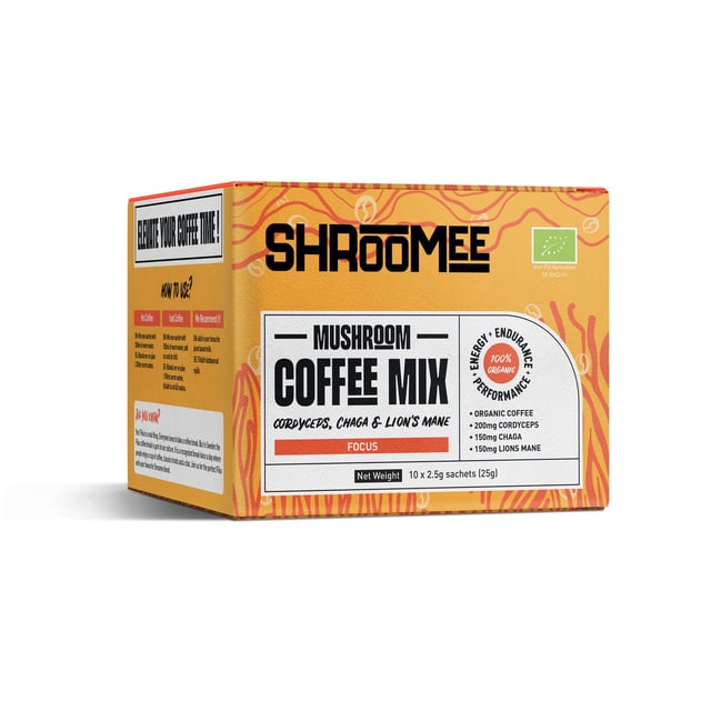 The Organic Labs Shroomee Svampkaffe Focus med Cordyceps, Chaga & Lion’s Mane 10 st portionspåsar | Mat & dryck - Drycker - Kaffe - Funktionslatte,Mat & dryck - Drycker - Kaffe - Bryggkaffe | Apoteka