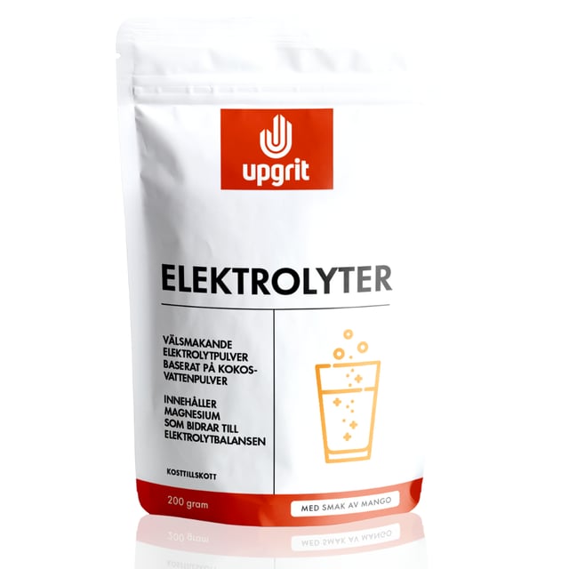 Upgrit Elektrolyter Mango 200g | Vitaminer & kosttillskott - Elektrolyter,Mage & tarm - Vätskeersättning,Träning - Vätskeersättning | Apoteka