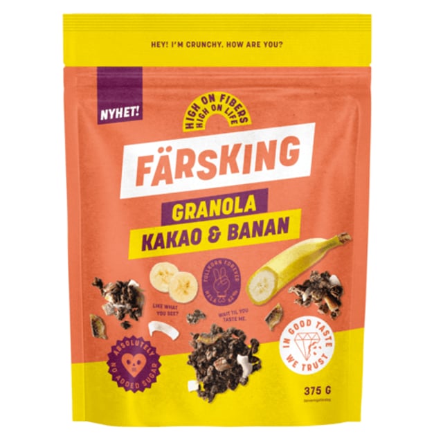 Färsking Granola Kakao och banan 375g