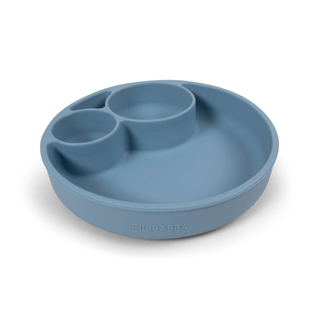 Filibabba Silikontallrik Med Fack Puderblå | Baby, barn & förälder - Mata - Barntallrikar & barnbestick | Apoteka