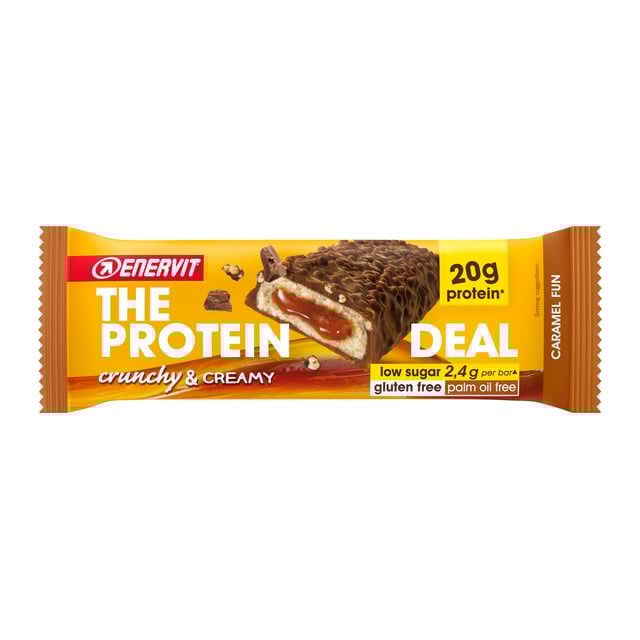 Enervit E.SPORT Protein Deal Crunchy & Creamy Caramel 55g | Träning - Proteintillskott - Proteinbar,Mat & dryck - Bars - Proteinbars | Apoteka