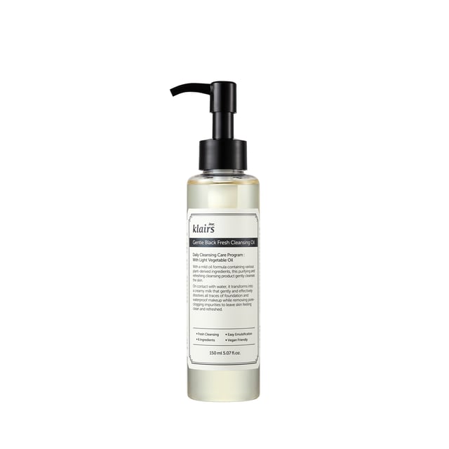 Klairs Gentle Black Fresh Cleansing Oil 150 ml | Hudvård - Ansiktsvård - Ansiktsrengöring - Rengöringsolja | Apoteka