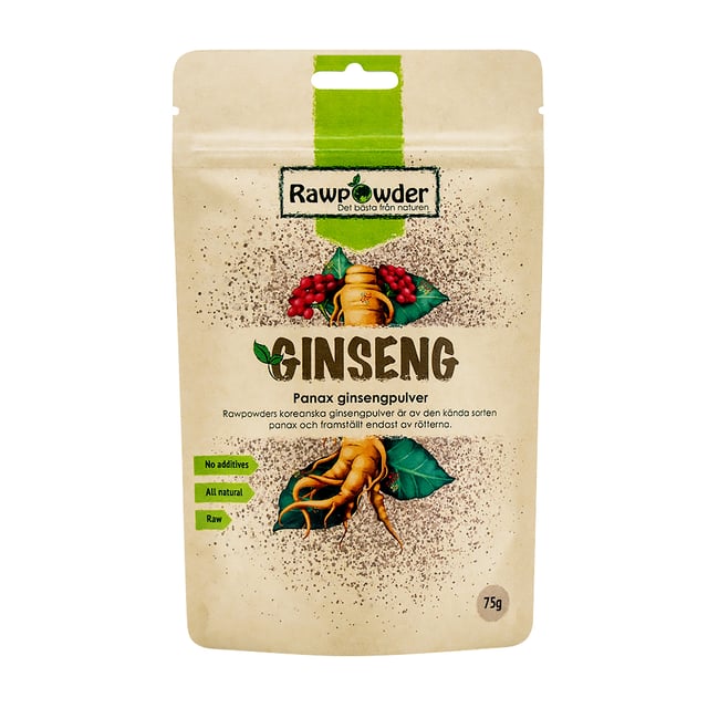 Rawpowder Ginseng Panax 75 g | Mat & dryck - Superfood - Smoothiepulver,Mat & dryck - Skafferi - Torkad frukt, nötter & frön | Apoteka