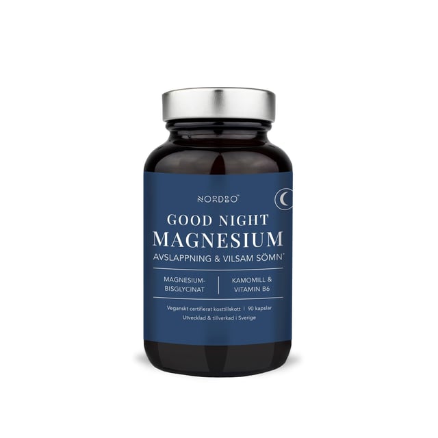 Nordbo Good Night Magnesium 90 kapslar | Vitaminer & kosttillskott - Vitaminer & mineraler - B-vitaminer - Vitamin B6 Pyridoxin,Vitaminer & kosttillskott - Vitaminer & mineraler - Magnesium,Vitaminer & kosttillskott - Sömn | Apoteka