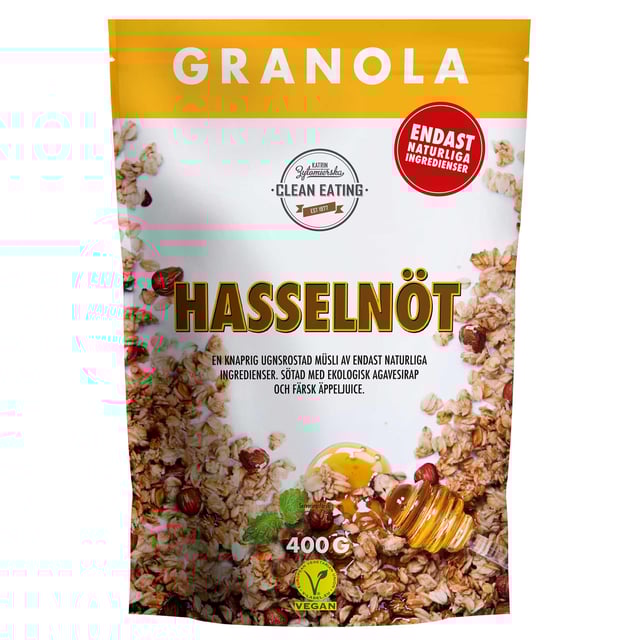 Clean Eating Granola Hasselnöt 400 g | Mat & dryck - Skafferi - Gröt, flingor & müsli | Apoteka