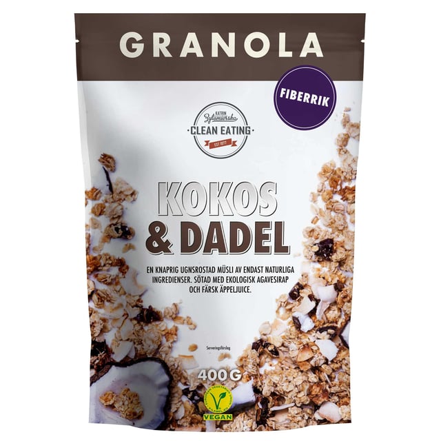 Clean Eating Granola Kokos & Dadel 400 g | Mat & dryck - Skafferi - Gröt, flingor & müsli | Apoteka