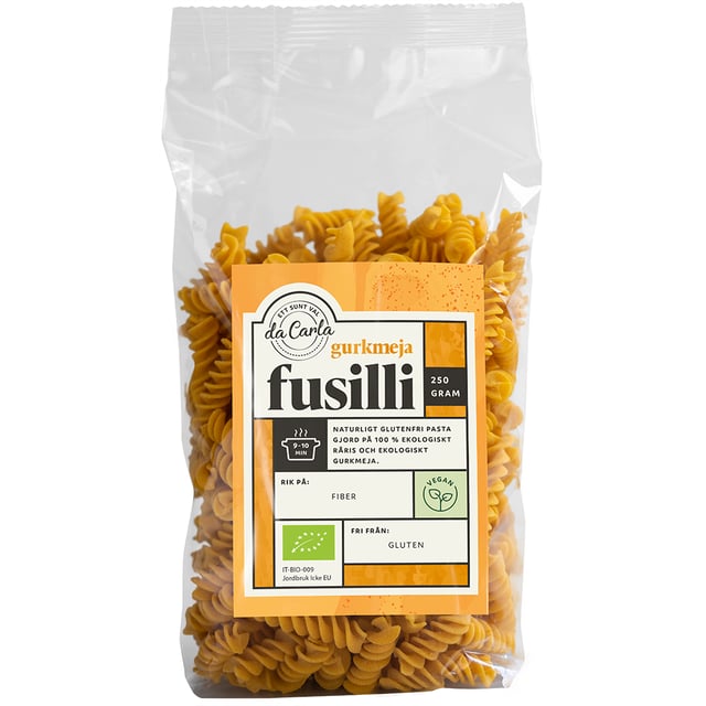 da Carla Ekologisk Gurkmeja Fusilli 250 g | Mat & dryck - Skafferi - Pasta, ris & nudlar,Mat & dryck - Glutenfritt | Apoteka