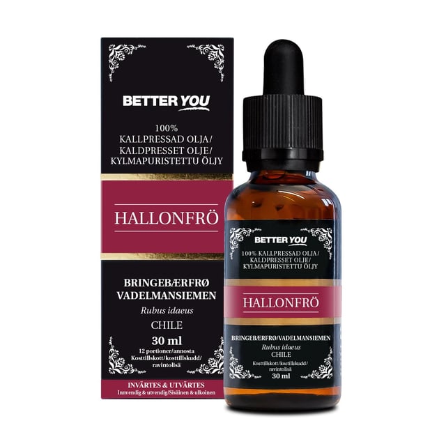 Better You Hallonfröolja Kallpressad 30 ml | Hudvård - Ansiktsvård - Ansiktsolja,Vitaminer & kosttillskott - Växtbaserade kosttillskott | Apoteka
