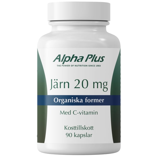 Alpha Plus Järn 20 mg 90 kapslar | Vitaminer & kosttillskott - Vitaminer & mineraler - Järn | Apoteka