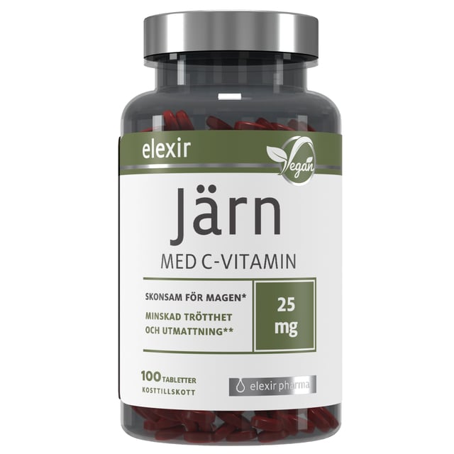 Elexir Pharma Järn Med C-vitamin Vegan 100 tabletter | Vitaminer & kosttillskott - Vitaminer & mineraler - Järn,Vitaminer & kosttillskott - Vitaminer & mineraler - C-vitamin | Apoteka