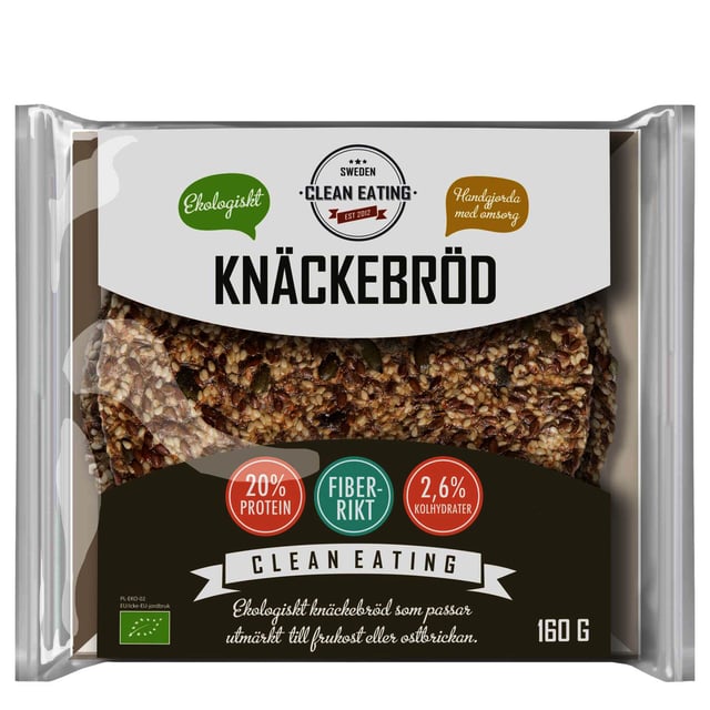 Clean Eating Ekologiskt Knäckebröd 160 g | Mat & dryck - Skafferi - Bröd | Apoteka