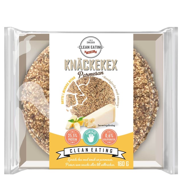 Clean Eating Knäckekex Parmesan 160 g | Mat & dryck - Skafferi - Kakor & kex | Apoteka