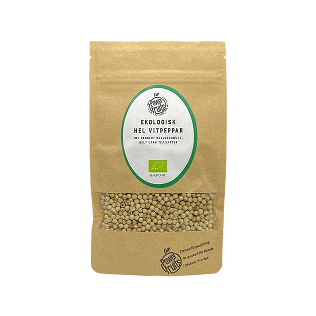 Powerfruits Vitpeppar Hel 50 g EKO | Mat & dryck - Skafferi - Kryddor & smaksättning - Kryddor | Apoteka