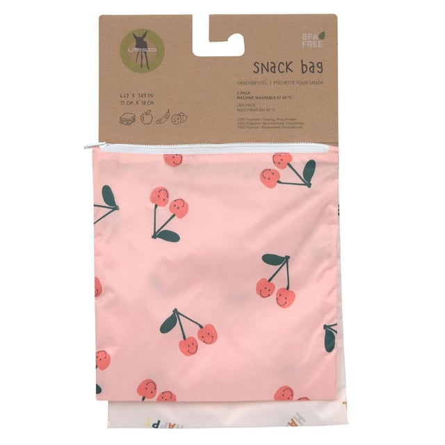 Lässig Snackpåse Happy Fruits Cherry 2 st | Baby, barn & förälder - Mata - Tillbehör & förvaring | Apoteka
