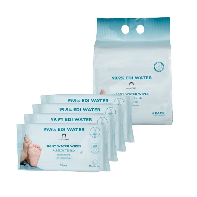 Luna Bambini Aqua Water Wipes 4 x 50 st | Baby, barn & förälder - Blöjor & våtservetter - Våtservetter | Apoteka