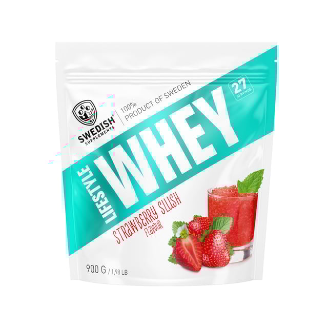 Swedish Supplements Lifestyle Whey Strawberry Slush 900 g | Träning - Proteintillskott - Proteinpulver - Vassleprotein | Apoteka