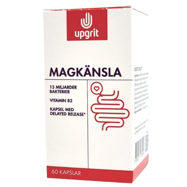 Upgrit Magkänsla Mjölksyrabakterier 60 kapslar | Vitaminer & kosttillskott - Kosttillskott för mage - Mjölksyrabakterier,Mage & tarm - Mjölksyratabletter | Apoteka