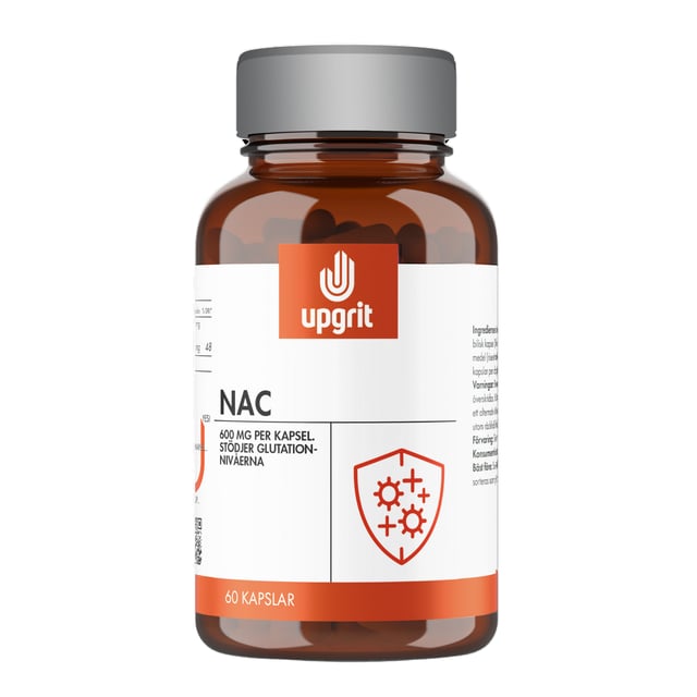 Upgrit NAC 600 mg (N-acetyl L-cystein) 60 kapslar | Vitaminer & kosttillskott - Aminosyror,Vitaminer & kosttillskott - Hud, hår & naglar | Apoteka