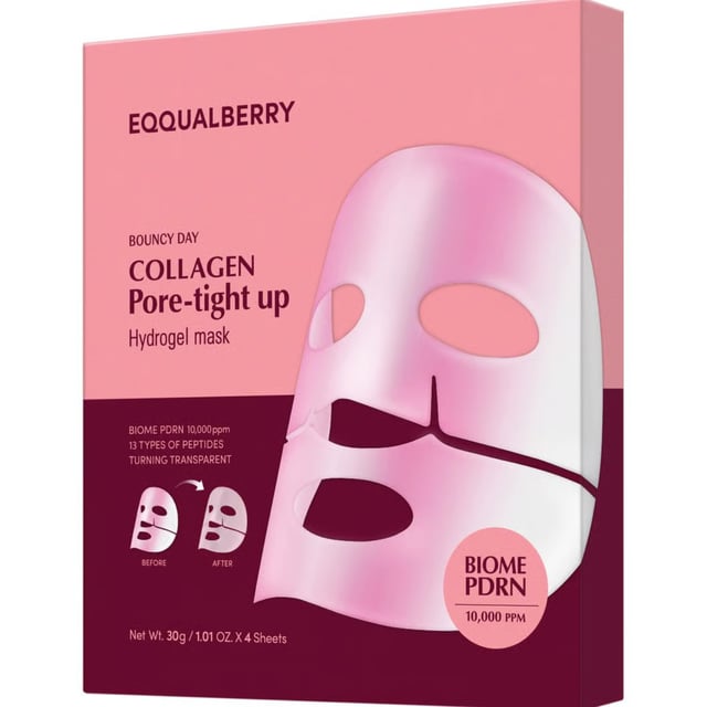 EQQUALBERRY Collagen Pore-Tight Up Hydrogel Mask 4 st